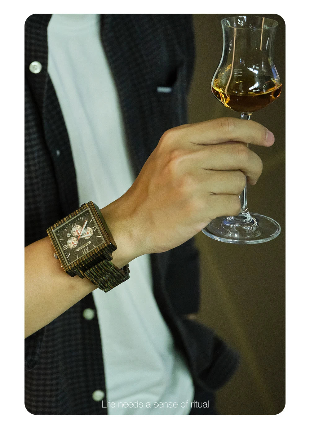 BOBOBIRD-Relógio De Quartzo Com Calendário, Relógios De Madeira Tingida, Relógio De Pulso Personalizado, Leve, Presente Para O Dia Dos Pais