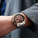 Curren relógios masculinos marca superior grande esporte relógio de luxo militar aço quartzo relógios pulso cronógrafo design ouro relógio masculino
