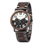 Bobobird relógio masculino de luxo, cronógrafo de quartzo, relógio de pulso personalizado, pulseira de metal e madeira, caixa de presente
