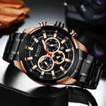 Curren relógios masculinos marca superior grande esporte relógio de luxo militar aço quartzo relógios pulso cronógrafo design ouro relógio masculino