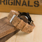 Bobo bird relógios masculinos, relógio de pulso de quartzo de madeira com pulseira de couro genuíno com caixa de papel, relógios masculinos