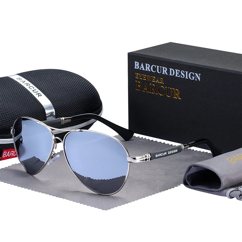 Barrcur design liga de titânio óculos de sol polarizados óculos de sol masculino feminino piloto gradiente óculos espelho tons de sol