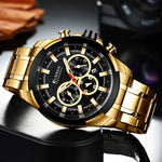 Curren relógios masculinos marca superior grande esporte relógio de luxo militar aço quartzo relógios pulso cronógrafo design ouro relógio masculino