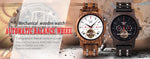 Bobo pássaro relógios mecânicos masculino feminino automático duplo tourbillon relógio de pulso roda balanço metal de madeira relógio relogio