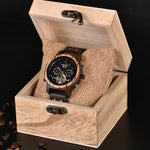 Bobo pássaro relógios mecânicos masculino feminino automático duplo tourbillon relógio de pulso roda balanço metal de madeira relógio relogio