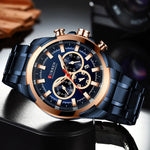 Curren relógios masculinos marca superior grande esporte relógio de luxo militar aço quartzo relógios pulso cronógrafo design ouro relógio masculino