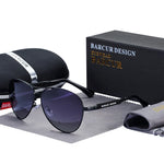 Barrcur design liga de titânio óculos de sol polarizados óculos de sol masculino feminino piloto gradiente óculos espelho tons de sol