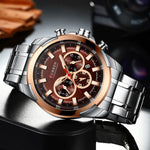 Curren relógios masculinos marca superior grande esporte relógio de luxo militar aço quartzo relógios pulso cronógrafo design ouro relógio masculino