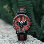 Bobobird relógio masculino de luxo, cronógrafo de quartzo, relógio de pulso personalizado, pulseira de metal e madeira, caixa de presente