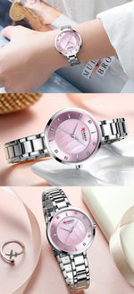 Curren mulher relógios rosa ouro marca superior relógio de luxo feminino quartzo à prova dwaterproof água relógio de pulso senhoras meninas relógios