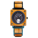Bobo Bird-Relógio De Madeira Para Homens, Relógio De Pulso Quadrado, Movimento Japonês Seiko, Marca De Luxo, Caixa De Presente