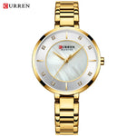 Curren mulher relógios rosa ouro marca superior relógio de luxo feminino quartzo à prova dwaterproof água relógio de pulso senhoras meninas relógios