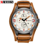Novos relógios curren marca de luxo relógio masculino pulseira de couro moda quartzo-relógio casual esportes relógio de pulso data relojes 8225