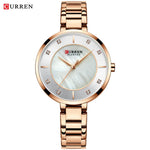 Curren mulher relógios rosa ouro marca superior relógio de luxo feminino quartzo à prova dwaterproof água relógio de pulso senhoras meninas relógios
