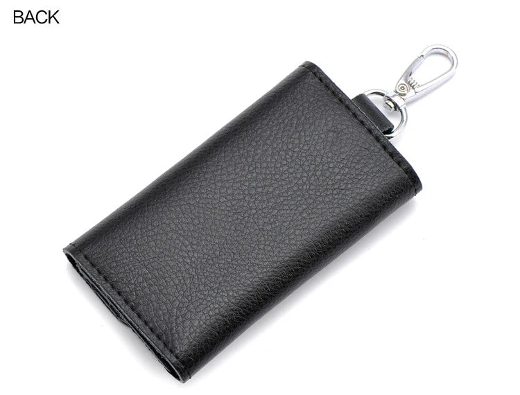 Chaveiro de couro genuíno das mulheres dos homens titular chave organizador bolsa vaca divisão chave do carro carteira governanta caso chave mini saco cartão