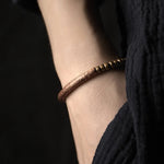 Pulseira de cobre puro martelado artesanal, vintage, artificial, oxidado, estilo rock, metal, unissex, joias para homens e mulheres