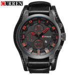 Novos relógios curren marca de luxo relógio masculino pulseira de couro moda quartzo-relógio casual esportes relógio de pulso data relojes 8225