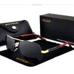 Aowear aviação polarizada óculos de sol dos homens de alumínio espelho de condução óculos de sol masculino marca designer retro acessórios gafas