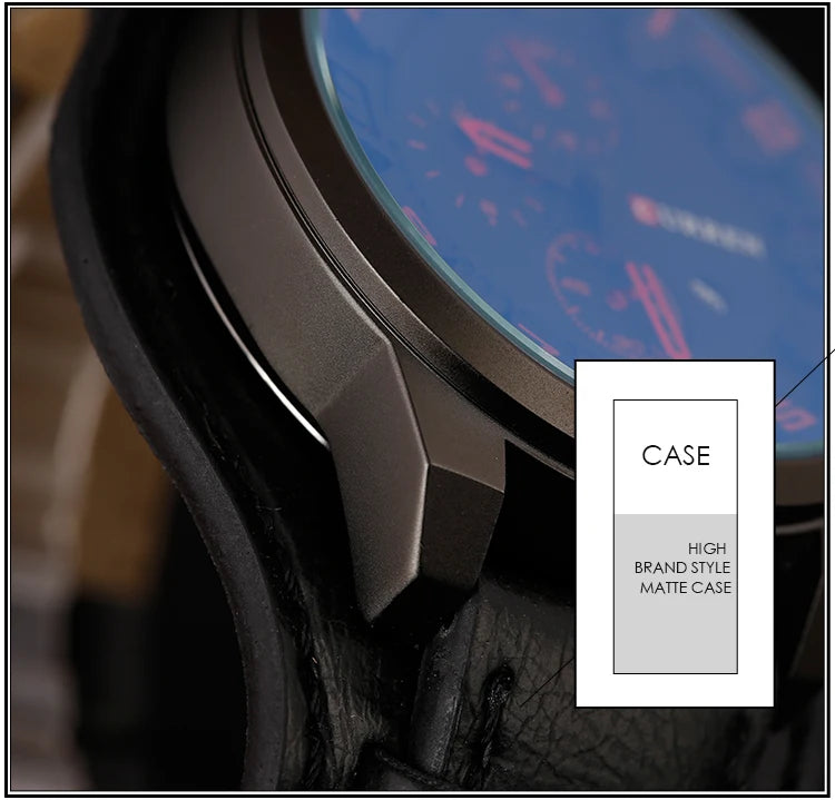Novos relógios curren marca de luxo relógio masculino pulseira de couro moda quartzo-relógio casual esportes relógio de pulso data relojes 8225