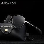 Aowear aviação polarizada óculos de sol dos homens de alumínio espelho de condução óculos de sol masculino marca designer retro acessórios gafas