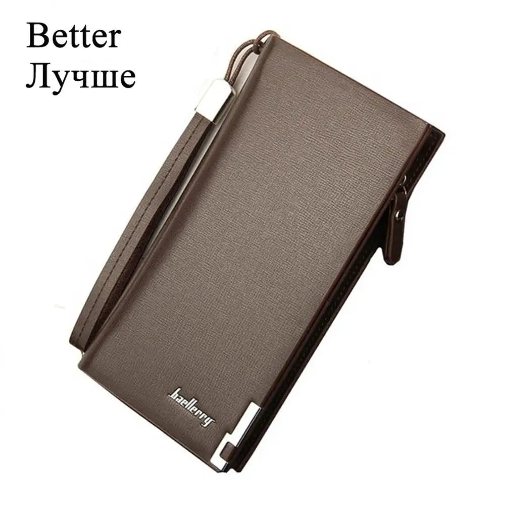 Baellery homens carteiras longas grande capacidade zíper bolsa titular do cartão masculino bolsa moeda bolso marca de luxo carteira embreagem para homem