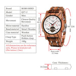 Bobo pássaro relógios mecânicos masculino feminino automático duplo tourbillon relógio de pulso roda balanço metal de madeira relógio relogio