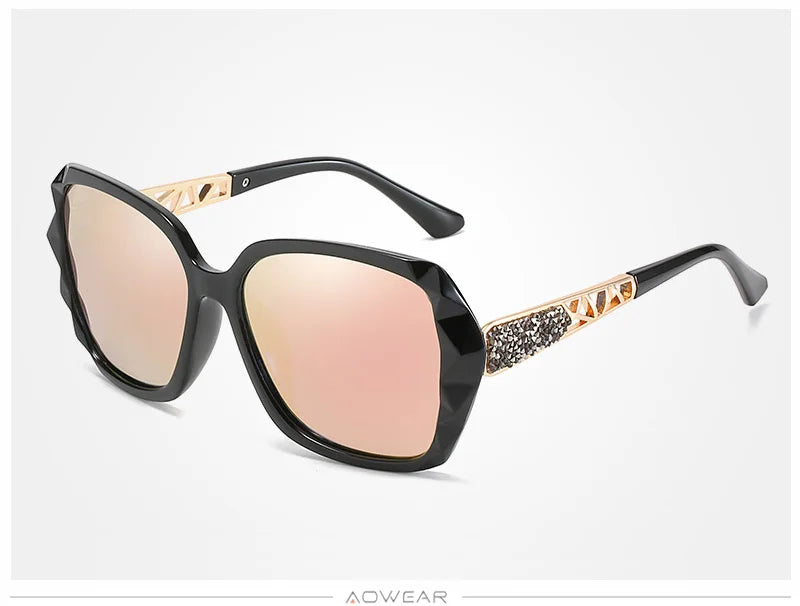 AOWEAR-Luxury Square Oversized Sunglasses for Women, Polarized Brand Design, óculos de sol vintage, tons ao ar livre, óculos para senhoras