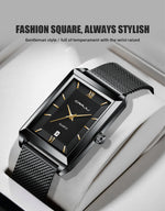 Crrju luxo relógio de ouro masculino quadrado japão quartzo fino malha aço à prova dwaterproof água esportes data automática relógios pulso relogio masculino