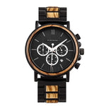 Bobobird relógio masculino de luxo, cronógrafo de quartzo, relógio de pulso personalizado, pulseira de metal e madeira, caixa de presente