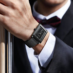 Crrju luxo relógio de ouro masculino quadrado japão quartzo fino malha aço à prova dwaterproof água esportes data automática relógios pulso relogio masculino