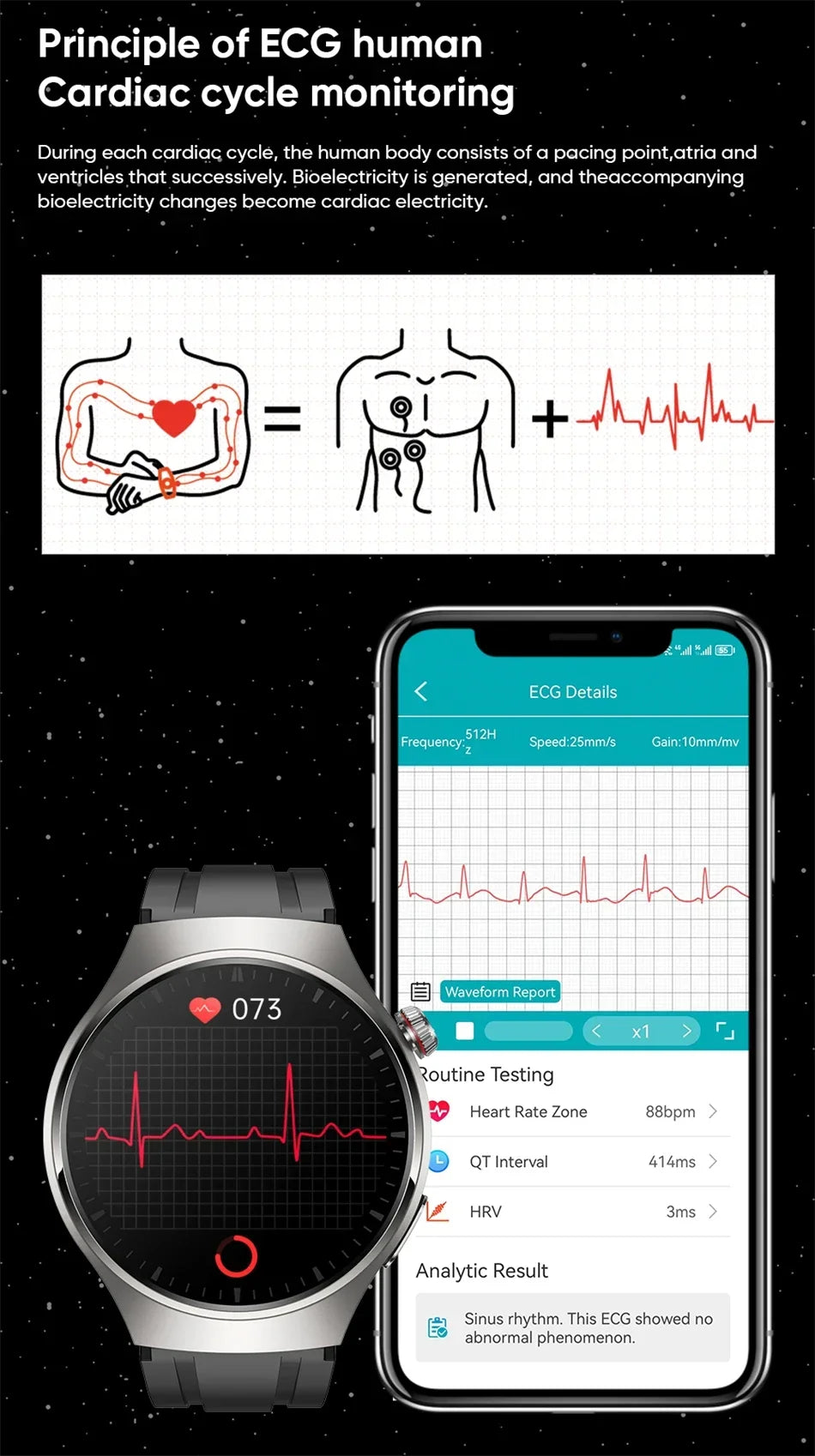 Xiaomi lipídios no sangue úrico glicose no sangue relógio inteligente masculino rastreador de fitness relógio freqüência cardíaca bluetooth chamando ecg + ppg smartwatch