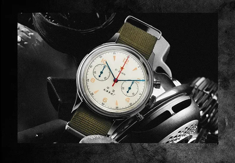 Relógios masculinos 1963 piloto relógio automático 42mm à prova dwaterproof água retro quartzo cronógrafo vestido vintage relógio