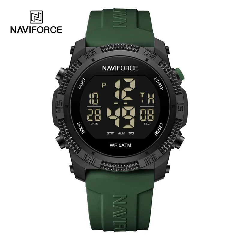 NAVIFORCE NF7104 Novos relógios esportivos digitais LCD para homens moda pulseira de silicone relógio de pulso eletrônico militar