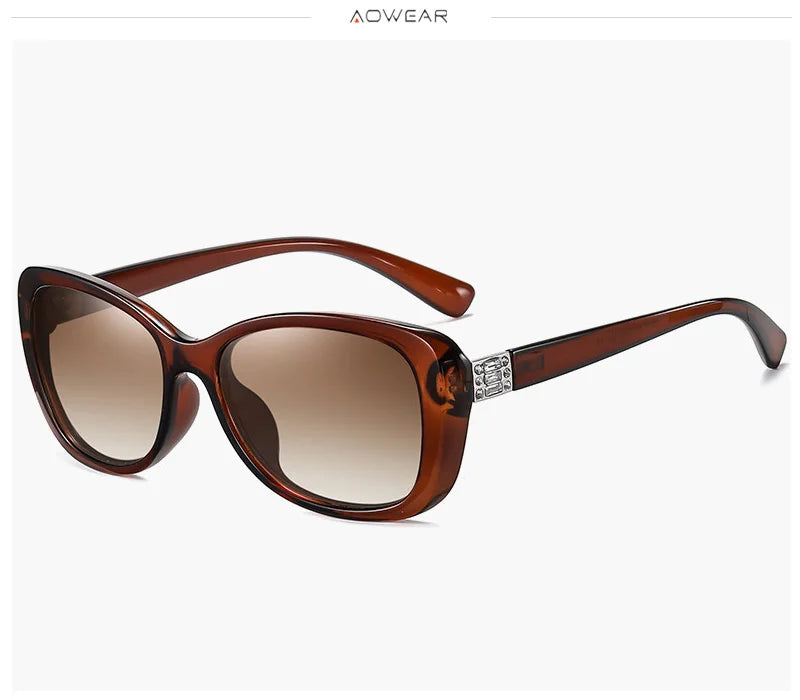 Aowear senhoras vintage óculos de sol feminino polarizado condução lente gradiente óculos de sol de alta qualidade feminino com caso