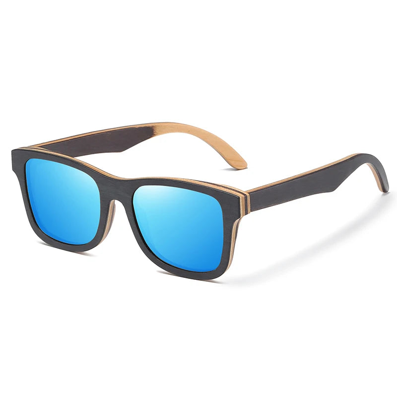 Óculos de sol polarizados para homens e mulheres, óculos UV400, quadro completo, tons de madeira, feitos à mão com caixa de madeira, moda