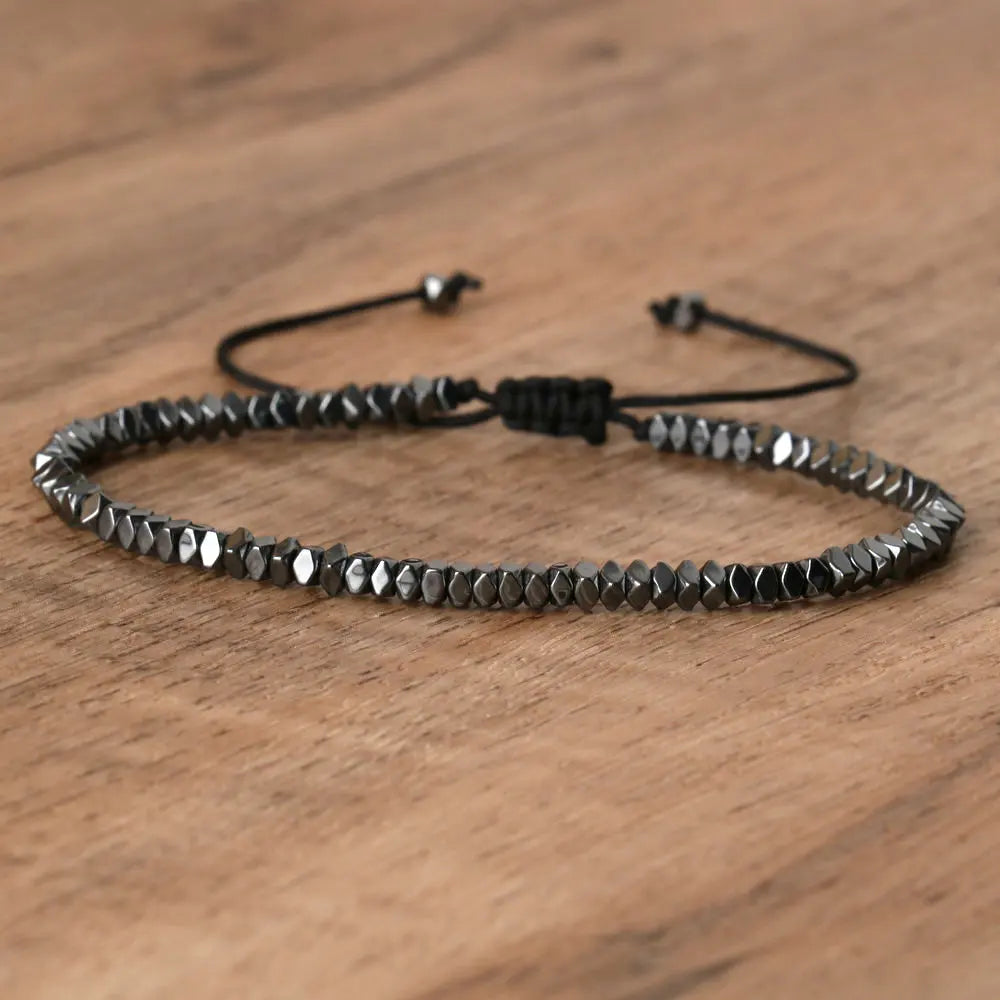 2x3 ouro/prata/ouro rosa contas facetadas trança pulseira ajustável para mulheres homens cintilante delicado pulseira jóias