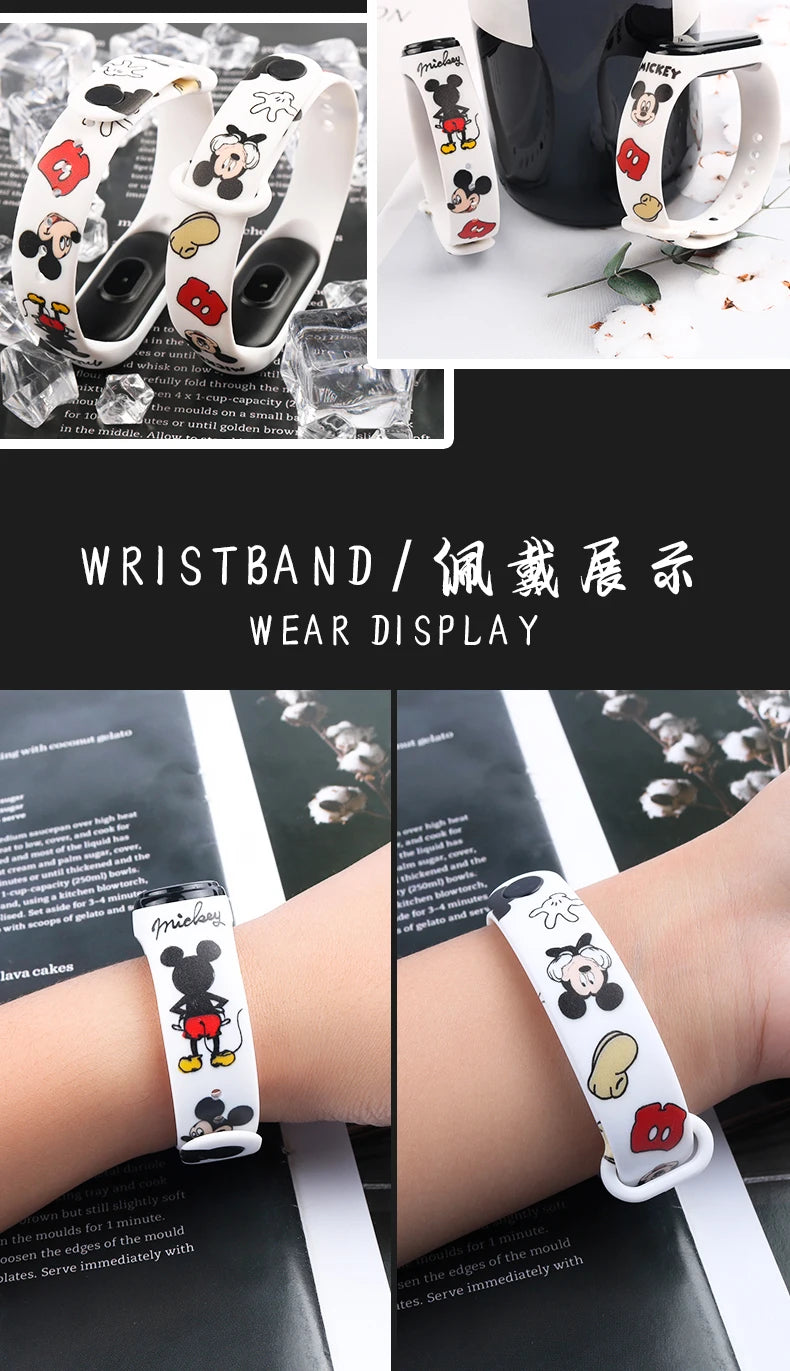 Nova disney mickey minnie led toque relógio donald duckbracelet relógio estudante crianças esportes dos desenhos animados relógio eletrônico presente brinquedo