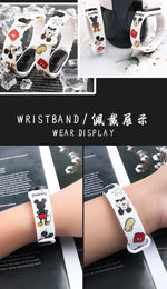 Nova disney mickey minnie led toque relógio donald duckbracelet relógio estudante crianças esportes dos desenhos animados relógio eletrônico presente brinquedo