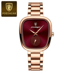 Poedagar luxo senhoras relógio de aço inoxidável à prova dwaterproof água relógio quartzo para mulher alta qualidade relógio feminino elegante relógios femininos