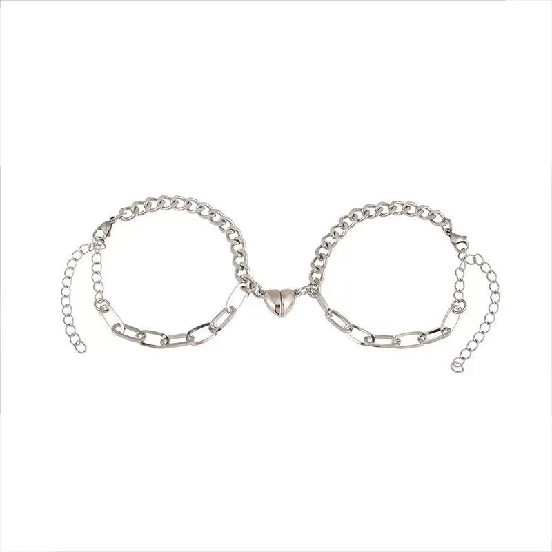 Amantes do amor fivela magnética pulseira criativa dia dos namorados ímã amor atraente pulseira casal pulseiras cubanas