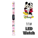 Nova disney mickey minnie led toque relógio donald duckbracelet relógio estudante crianças esportes dos desenhos animados relógio eletrônico presente brinquedo