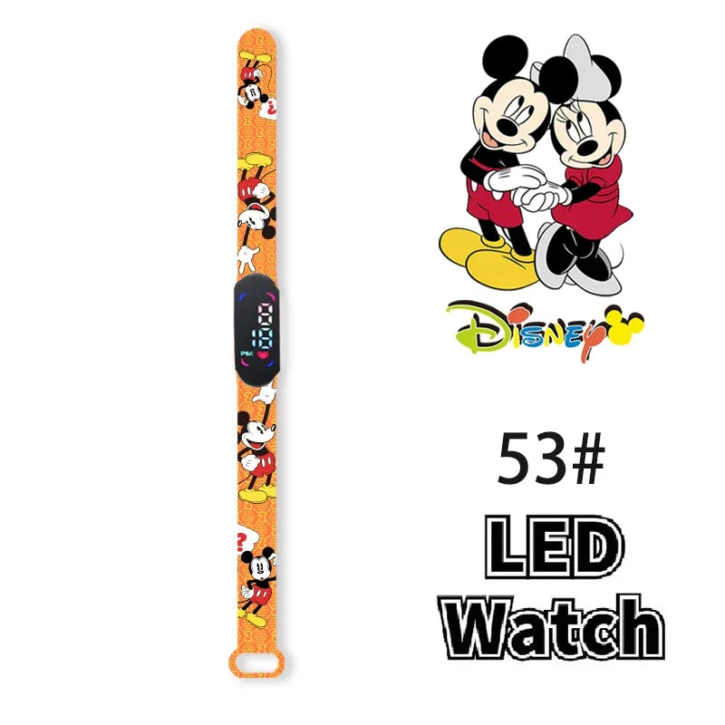 Nova disney mickey minnie led toque relógio donald duckbracelet relógio estudante crianças esportes dos desenhos animados relógio eletrônico presente brinquedo