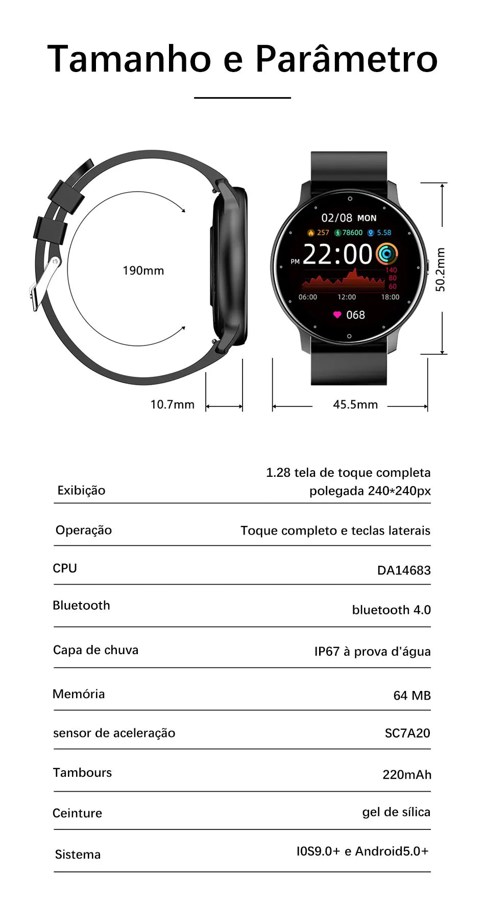 Lige 2025 novo relógio inteligente masculino tela de toque completa esporte fitness relógio ip67 à prova dip67 água bluetooth para android ios smartwatch masculino + caixa