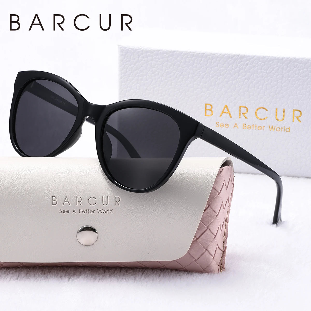Barrcur lindas mulheres óculos de sol conforto durável transparente pc olho de gato quadro festa viagem uv400 polarizado óculos de sol melhor presente
