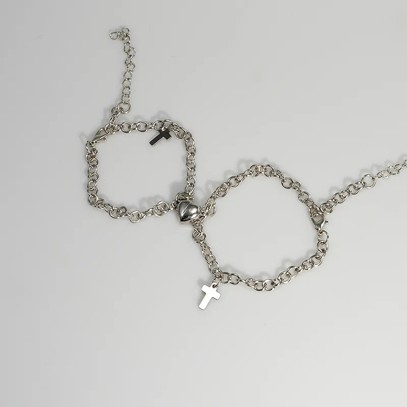 Amantes do amor fivela magnética pulseira criativa dia dos namorados ímã amor atraente pulseira casal pulseiras cubanas