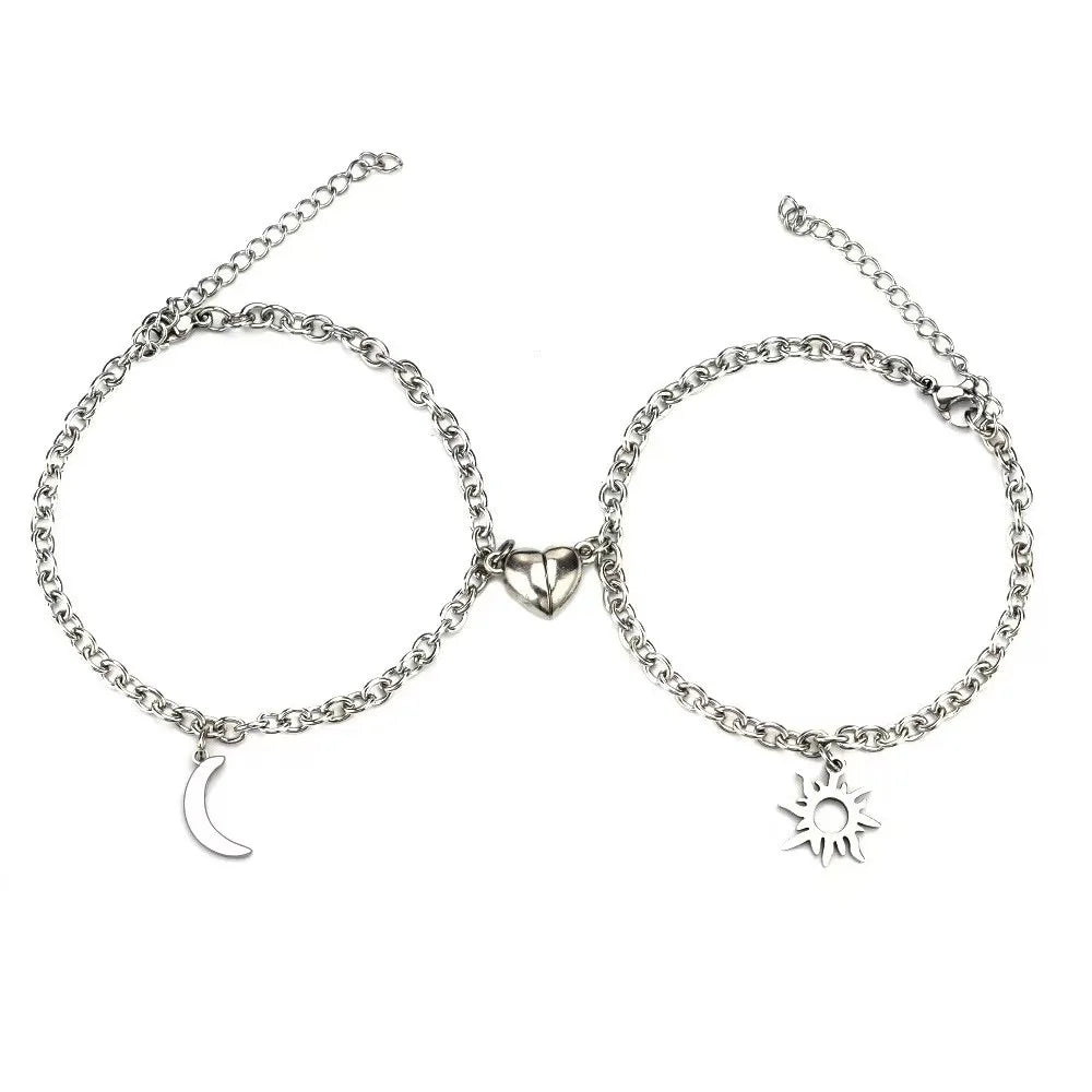 Amantes do amor fivela magnética pulseira criativa dia dos namorados ímã amor atraente pulseira casal pulseiras cubanas