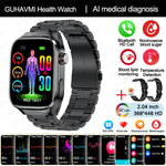 2024 novo grau médico ácido úrico gordura no sangue smartwatch ecg glicose no sangue freqüência cardíaca pressão arterial monitoramento de saúde relógio inteligente