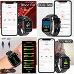2024 novo grau médico ácido úrico gordura no sangue smartwatch ecg glicose no sangue freqüência cardíaca pressão arterial monitoramento de saúde relógio inteligente