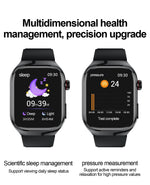 2024 novo grau médico ácido úrico gordura no sangue smartwatch ecg glicose no sangue freqüência cardíaca pressão arterial monitoramento de saúde relógio inteligente