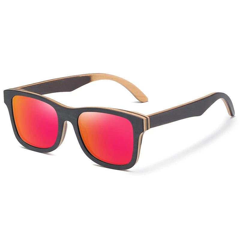 Óculos de sol polarizados para homens e mulheres, óculos UV400, quadro completo, tons de madeira, feitos à mão com caixa de madeira, moda